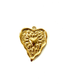 Bedel big heart stainless steel Goud