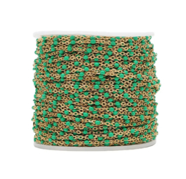 Jasseron Dots Gold - Green stainless steel