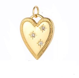 Bedel zirkonia heart & stars Goud