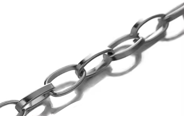 Jasseron / Ketting ovale schakel 8x13,5mm stainless steel Zilver