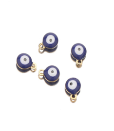 Bedel oog donkerblauw stainless steel 5 stuks