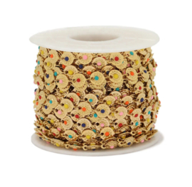 Multicolor coin jasseron Goud stainless steel