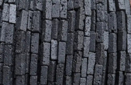 Natuursteen kralen tubes 4x13mm lava steen 29 stuks