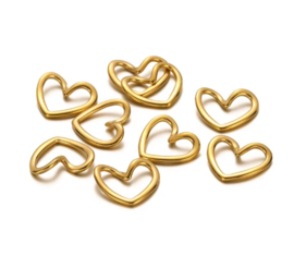 Bedel / tussenstuk hart Goud stainless steel