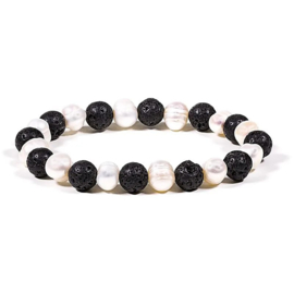 Armband lava/parel elastisch