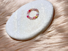 Ring Roze Agaat Bloem