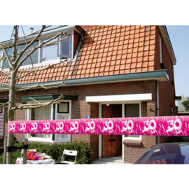 Afzetlint 30 jaar Swirls roze