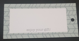 Cadeaulabel:  Enjoy your gift! (mintgroen)