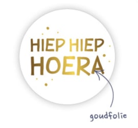 Sticker: Hiep Hiep Hoera (goudfolie)