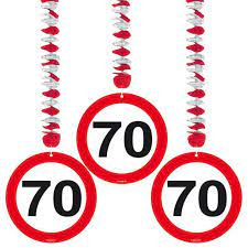 Hangdecoratie verkeersbord 70