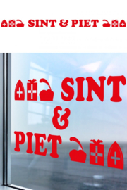 Raamsticker: Sint & Piet rood