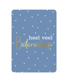 Ansichtkaart: Heel veel beterschap + stippen