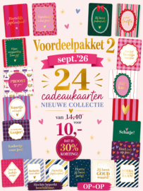 VOORDEELPAKKET 2 SEPTEMBER: 24 CADEAUKAARTEN