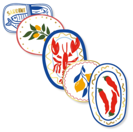 Stickerset: Seaside Supper (5 varianten)