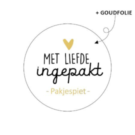 Sticker: Met liefde ingepakt - Pakjespiet -