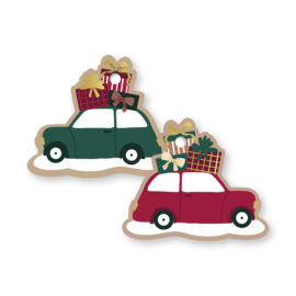 Cadeaulabel: Auto + cadeau (dubbelzijdig)