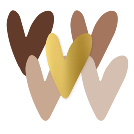 Stickerset: Harten div. kleuren 2 (5 varianten)