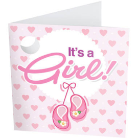 Mini voet ballon: It's a girl met kaartje