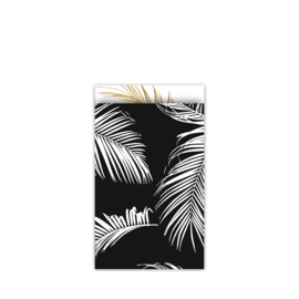 Cadeauzakje Tropical Palm leaves zwart/wit (12 x 19 cm)