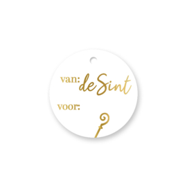 Cadeaulabel:  Van: de Sint voor: