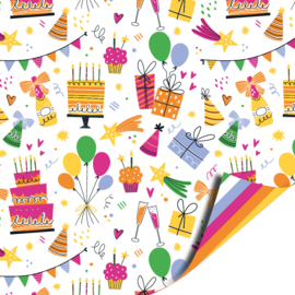 Cadeaupapier: Birthday doodles (1 meter)