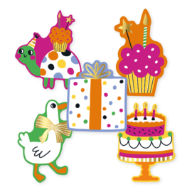 Stickerset: Birthday doodles (5 varianten)