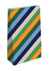 Kraft papieren zak: Stripes green