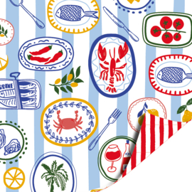 Cadeaupapier: Seaside Supper (2m bij 70cm)
