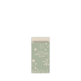Cadeauzakje: Mistletoe Kisses / graspapier (7x13cm)