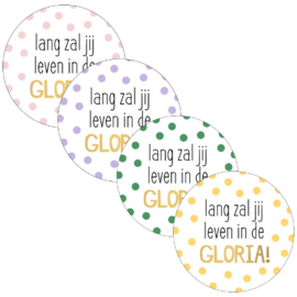 Stickerset: Lang zal jij leven in de gloria! (4 varianten)