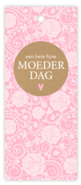 Cadeaulabel: Een hele fijne moederdag  (dubbel kaartje)