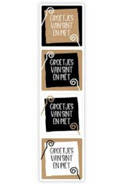 Stickerset: Groetjes van Sint en Piet  (4 varianten)