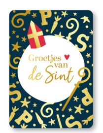 Ansichtkaart  : Groetjes van de Sint.