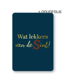 Ansichtkaart  : Wat lekkers van de Sint! (blauw)