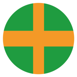 Sticker: Groen met oranje kruis (Nijmeegse vierdaagse)