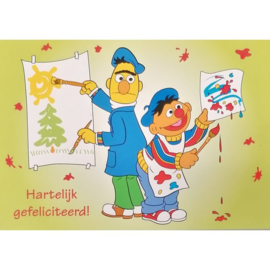 Ansichtkaart  Sesamstraat: Bert en Ernie hartelijk gefeliciteerd!