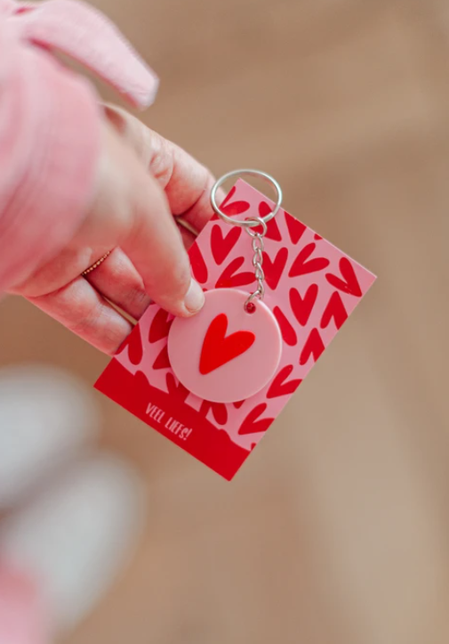 Sleutelhanger rond: Hart