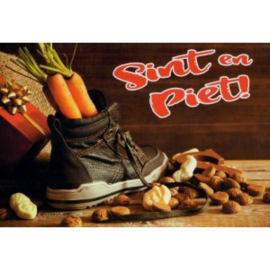 Wenskaart: Sint & Piet (schoen)