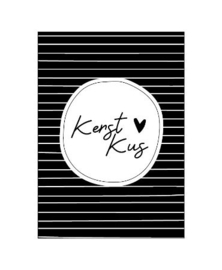Ansichtkaart:  Kerst Kus (zwart/wit)