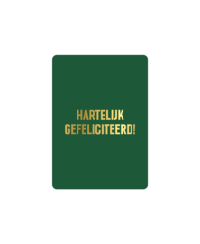 Cadeaukaart A7: Hartelijk gefeliciteerd (groen)