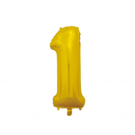 Folieballon nr: 1 goud (66cm)