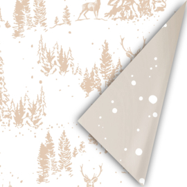 Cadeaupapier: Reindeer Forest naturel (1 meter)