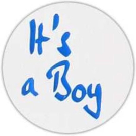 Sticker: It's a Boy (metallic blauw)