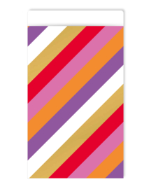 Cadeauzakje 17 x 25cm: Colorful stripes