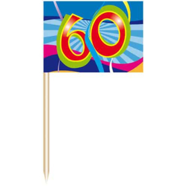Prikker vlaggetjes kleurig 60 (set van 50)