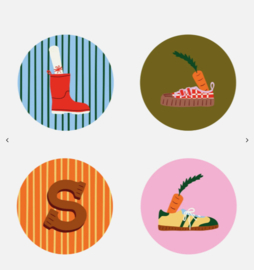 Stickerset: Sint schoen (4 varianten)
