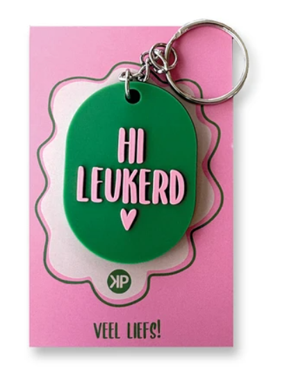 Sleutelhanger ovaal: Hi leukerd