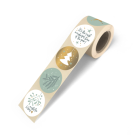Stickerset: Kerstillustraties cool (5 stuks)