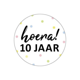 Sticker: Hoera! 10 jaar