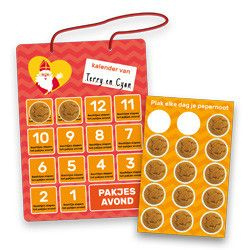 Sint & Piet aftelkalender met stickers